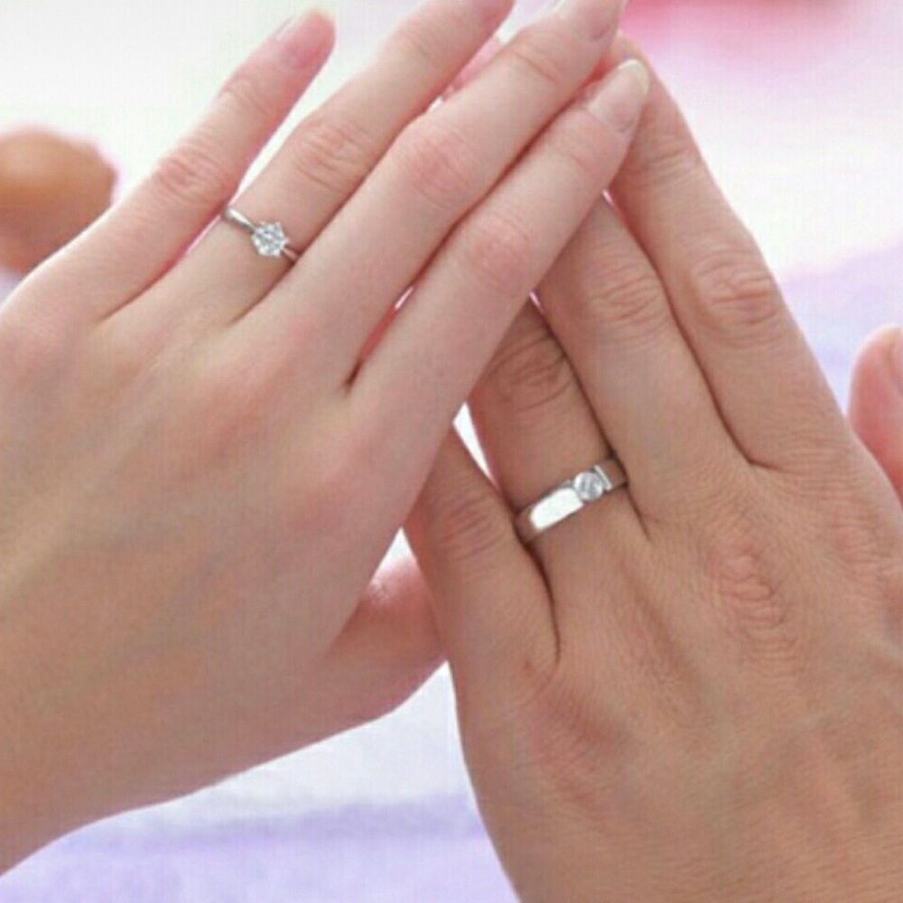 Silver Plated Crystal Rings
